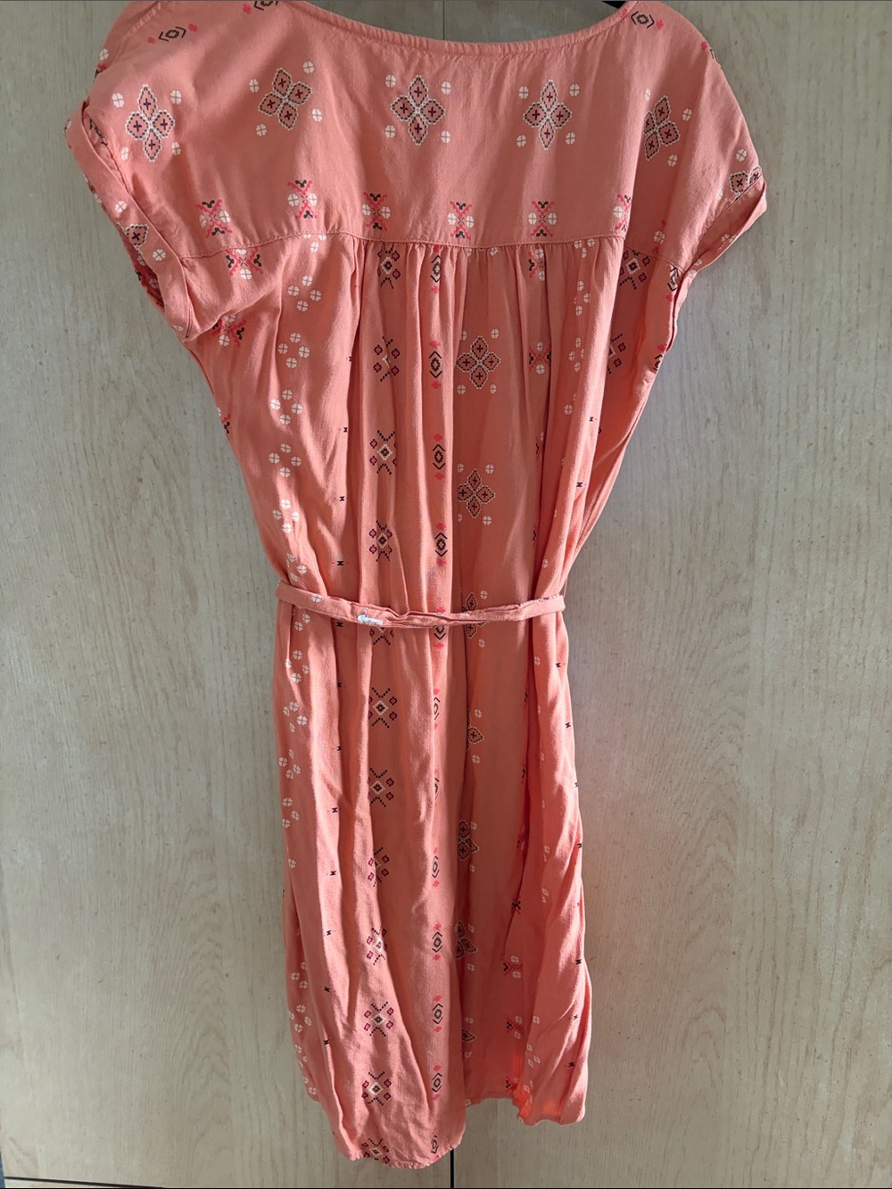 Sonoma Coral Printed Tie-Waist Midi Dress - Picture 6 of 6